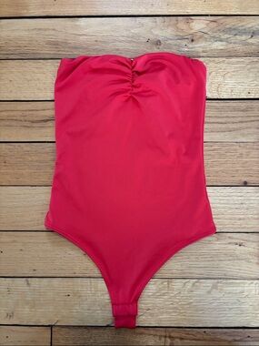 Red Strapless One-Piece bodysuit